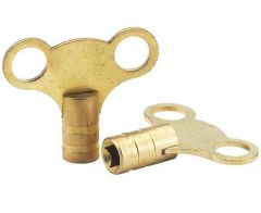 2 X Solid Brass Radiator Bleed Keys - Plumbing Tool Key Clock Style