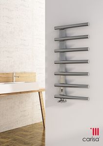 Carisa Ivor Brushed Stainless Steel Designer Heated Towel Rail 1000mm x 500mm Central Heating