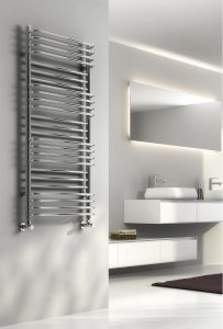 Reina Marco Steel Chrome Designer Heated Towel Rail 1400mm x 500mm Central Heating