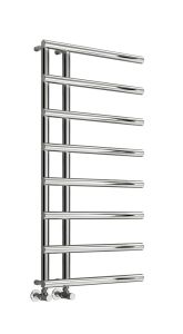 Reina Matera Steel Chrome Designer Heated Towel Rail 1412mm x 500mm Electric Only - Thermostatic