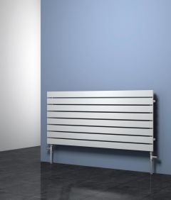 Reina Rione Steel White Horizontal Designer Radiator 550mm x 1000mm Single Panel Electric Only - Thermostatic