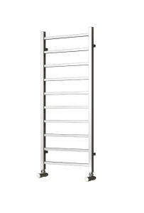Reina Serena Steel Chrome Designer Heated Towel Rail 1200mm x 300mm Electric Only - Thermostatic