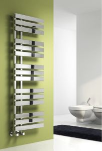 Reina Sesia Steel Chrome Designer Heated Towel Rail 860mm x 500mm Electric Only - Thermostatic