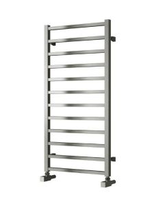 Reina Arden Brushed Stainless Steel Designer Heated Towel Rail 1000mm x 500mm Electric Only - Thermostatic