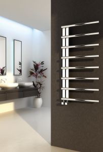 Reina Celico Polished Stainless Steel Designer Heated Towel Rail 1000mm x 500mm Central Heating