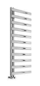 Reina Cavo Brushed Stainless Steel Designer Heated Towel Rail 880mm x 500mm Electric Only - Standard