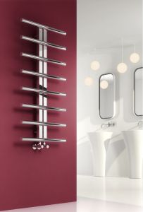 Reina Pizzo Polished Stainless Steel Designer Heated Towel Rail 1000mm x 600mm
