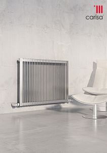 Carisa Stripe Brushed Stainless Steel Horizontal Designer Radiator 600mm x 595mm Central Heating