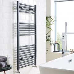 Kartell STR608A Wall Mounted 22mm Straight Towel Rail 600mm x 800mm, Mild Steel - Anthracite