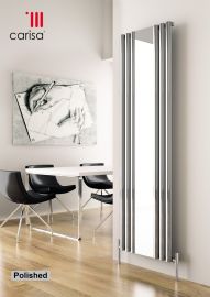 Carisa Tallis Mirror Polished Aluminium Custom Painted Horizontal Designer Radiator 470mm x 1800mm